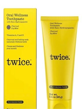 Ice Twice Charcoal Icy Mint Toothpaste - Bright Yellow Tube